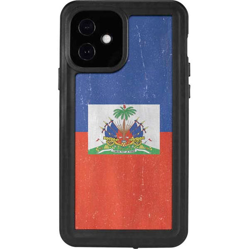 Haiti Flag Distressed iPhone 12 Waterproof Case
